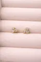 Three Cluster Stud Earrings Yellow Gold