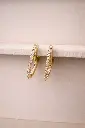 Crystal Chain Hoops YG