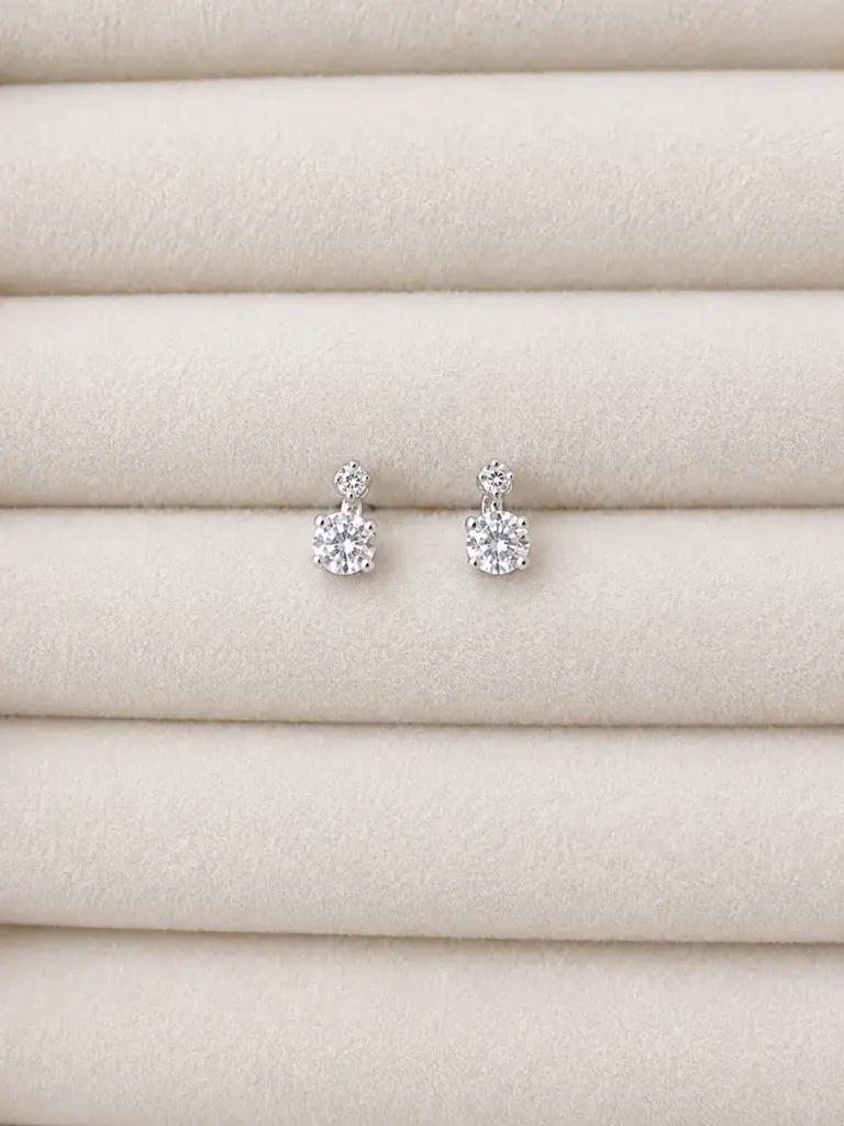 Double Cluster Stud Earring SS