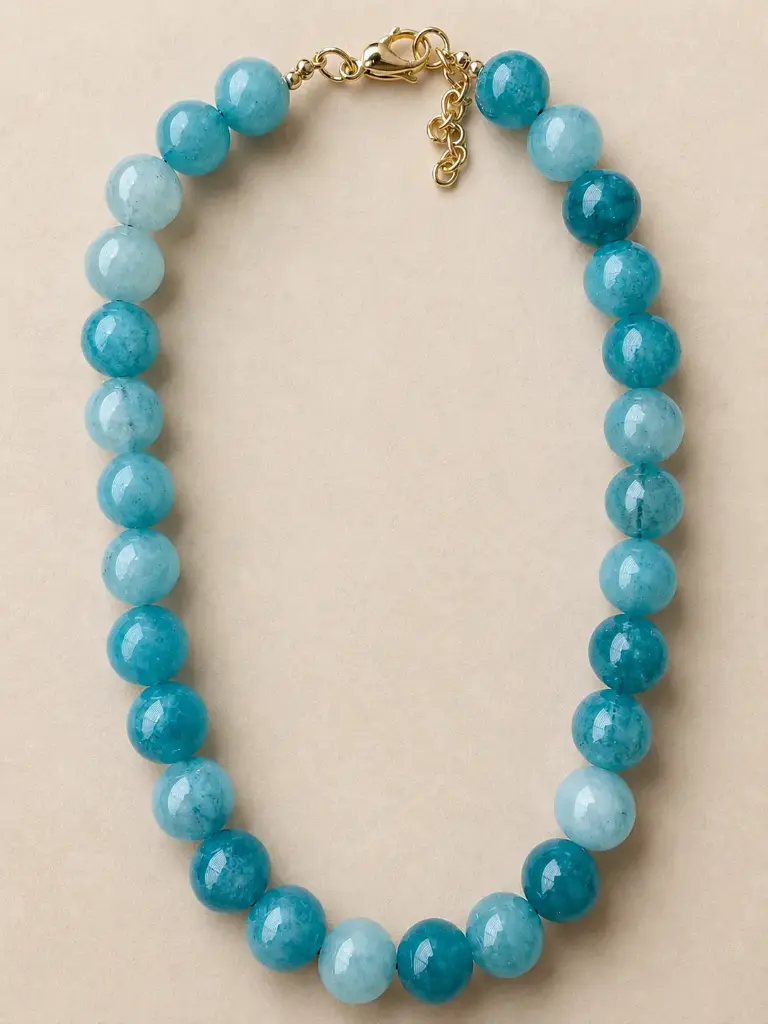 Large Turquoise Beaded Necklace