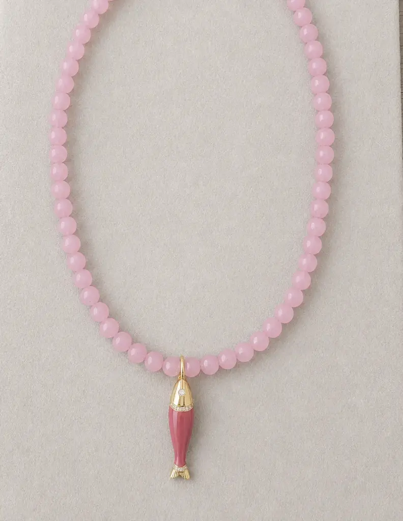 Pink Drish Fish Necklace