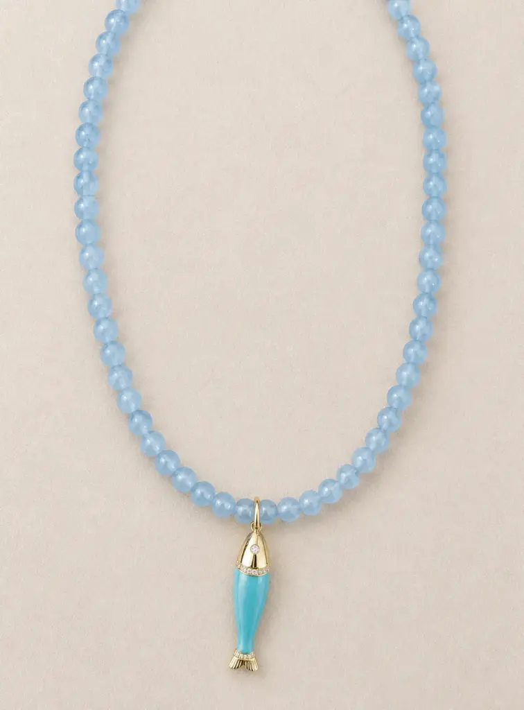 Blue Drish Fish Necklace 