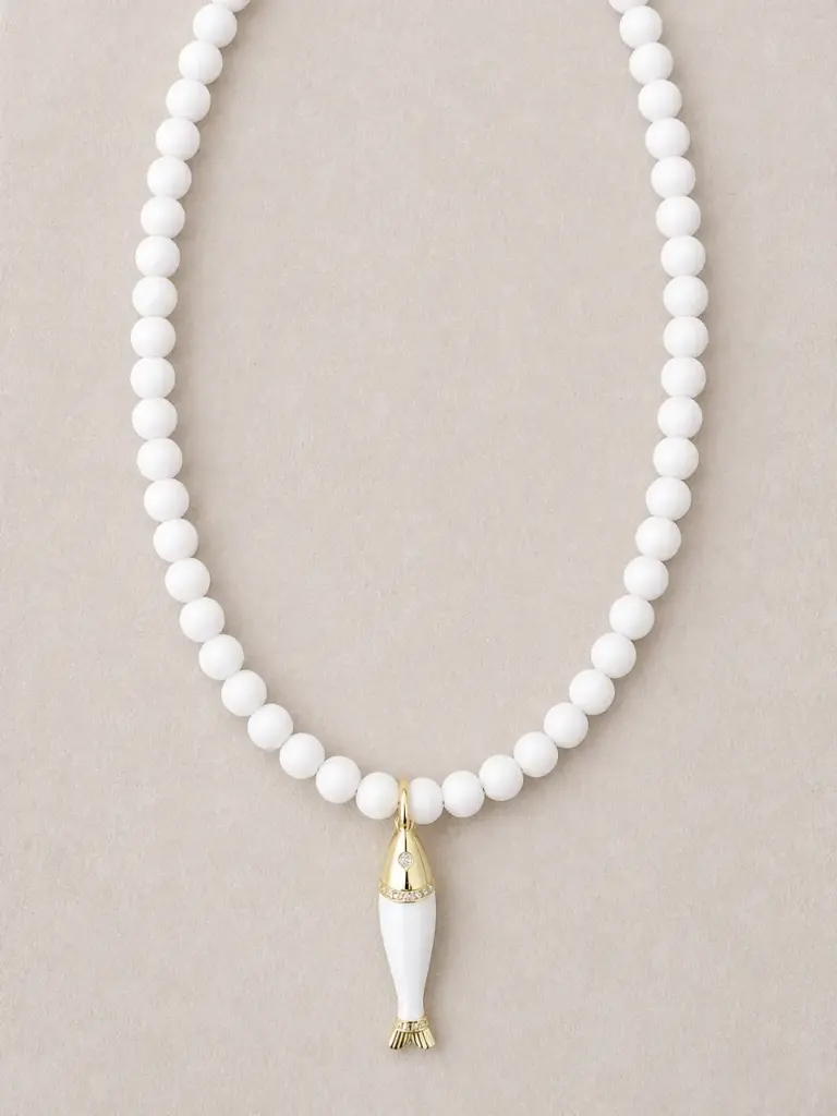 White Drish Fish Necklace  