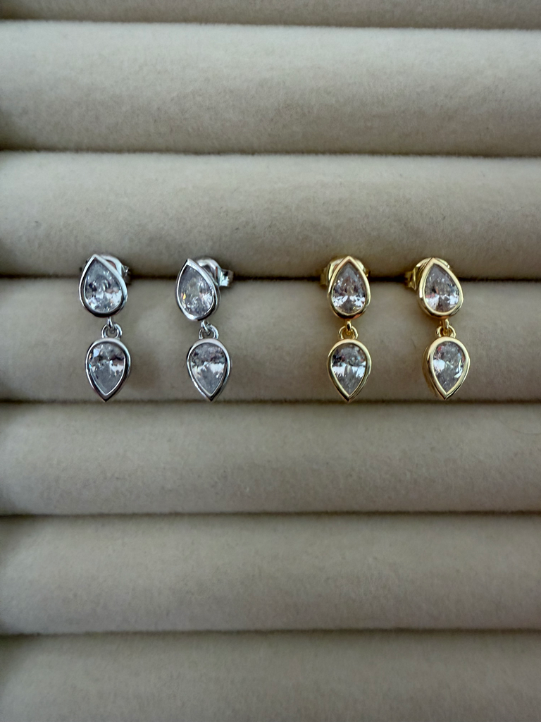 Double Pear Drop Stud