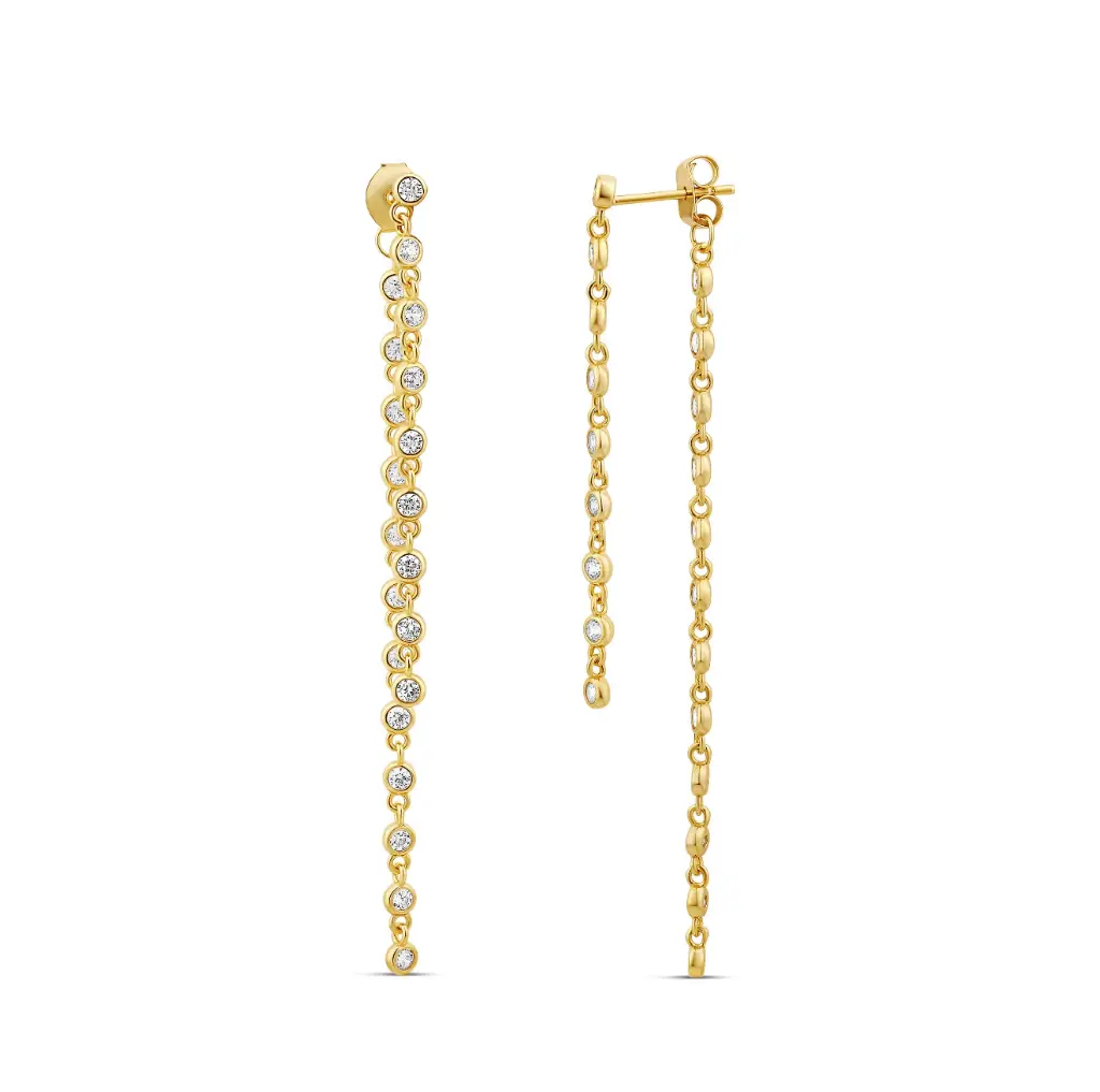 Bezel Falling Earrings