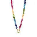 Stone Beaded Push Clasp Necklace