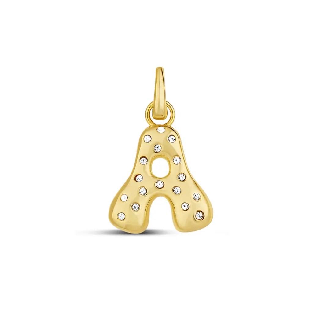 Pave Initial A Charm 