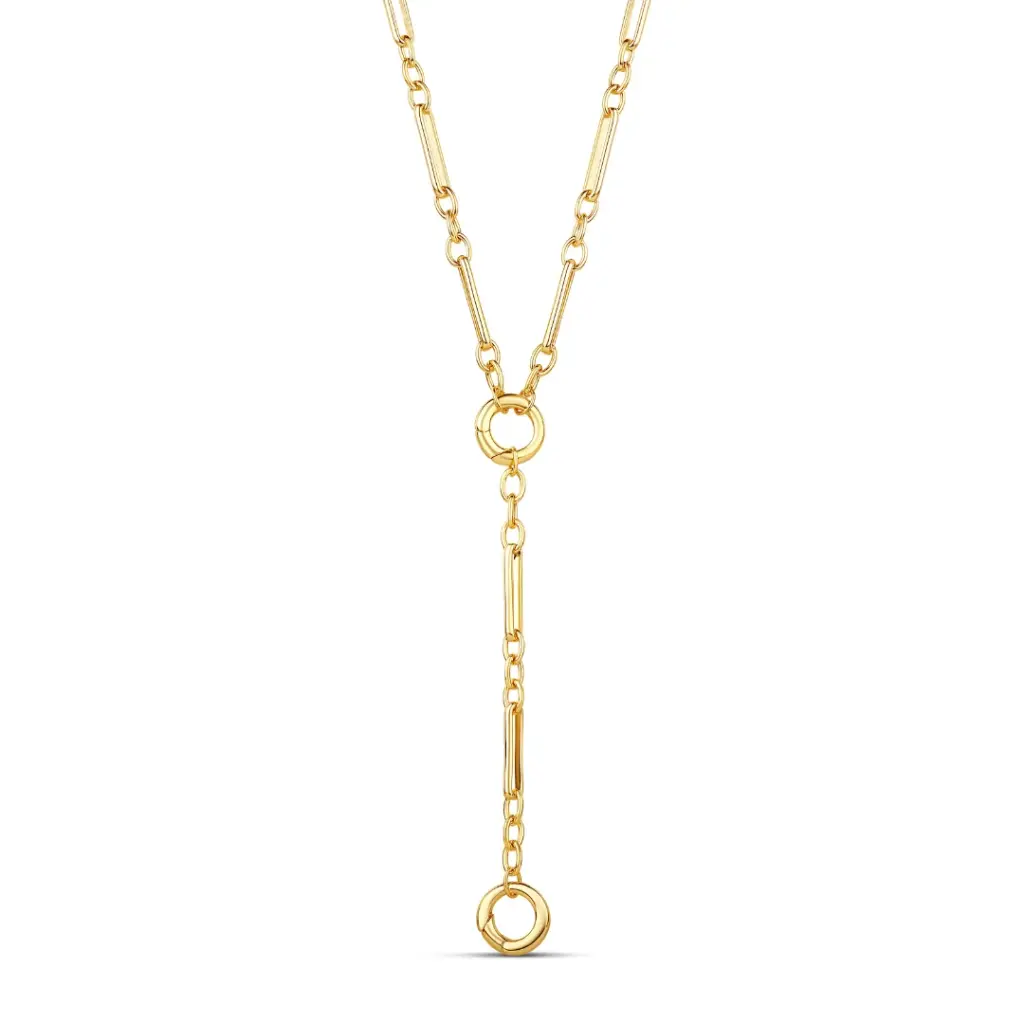 Fancy Link Push Clasp Lariat Necklace 