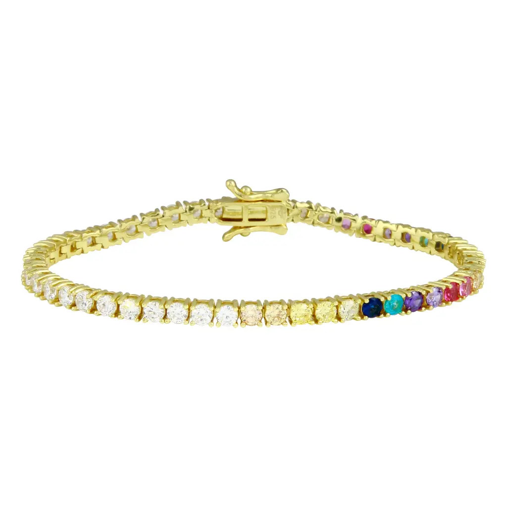 Half Rainbow Tennis Bracelet 