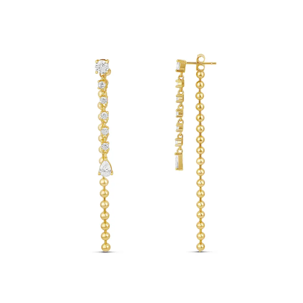 Liquid Gold Diamond Drop Earrings 