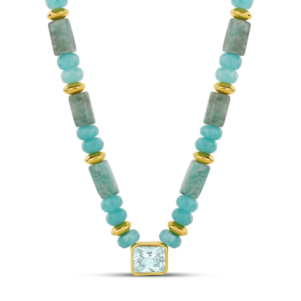 Seafoam Aqua Stone Necklace
