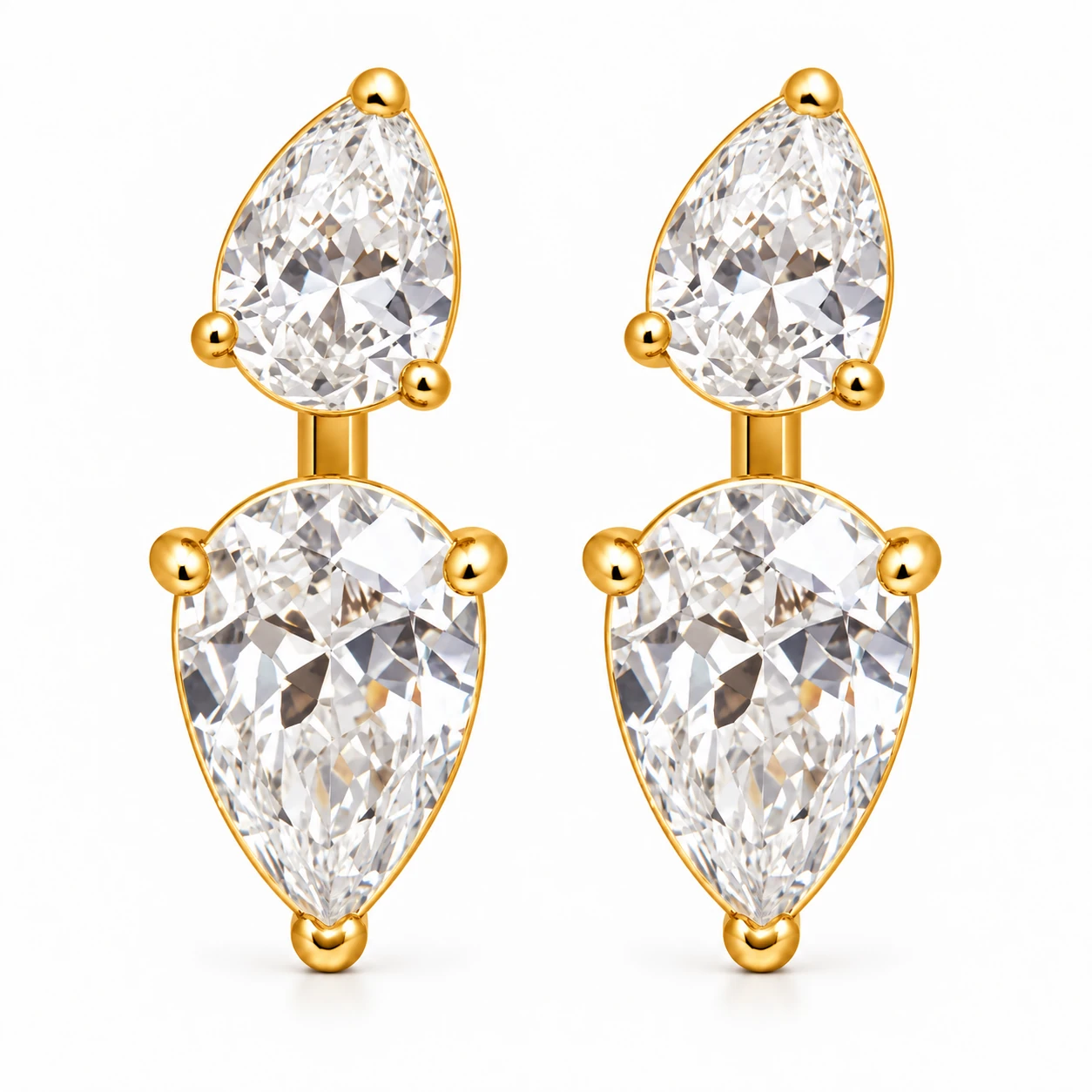 Large Duet Drop Earrings (gold)
