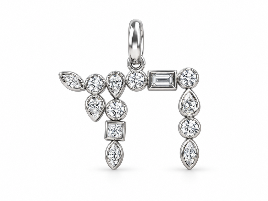 Multi-bezel Chai Charm (Silver)