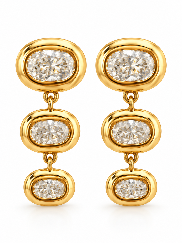 Moissanite Tri-Oval Drop 