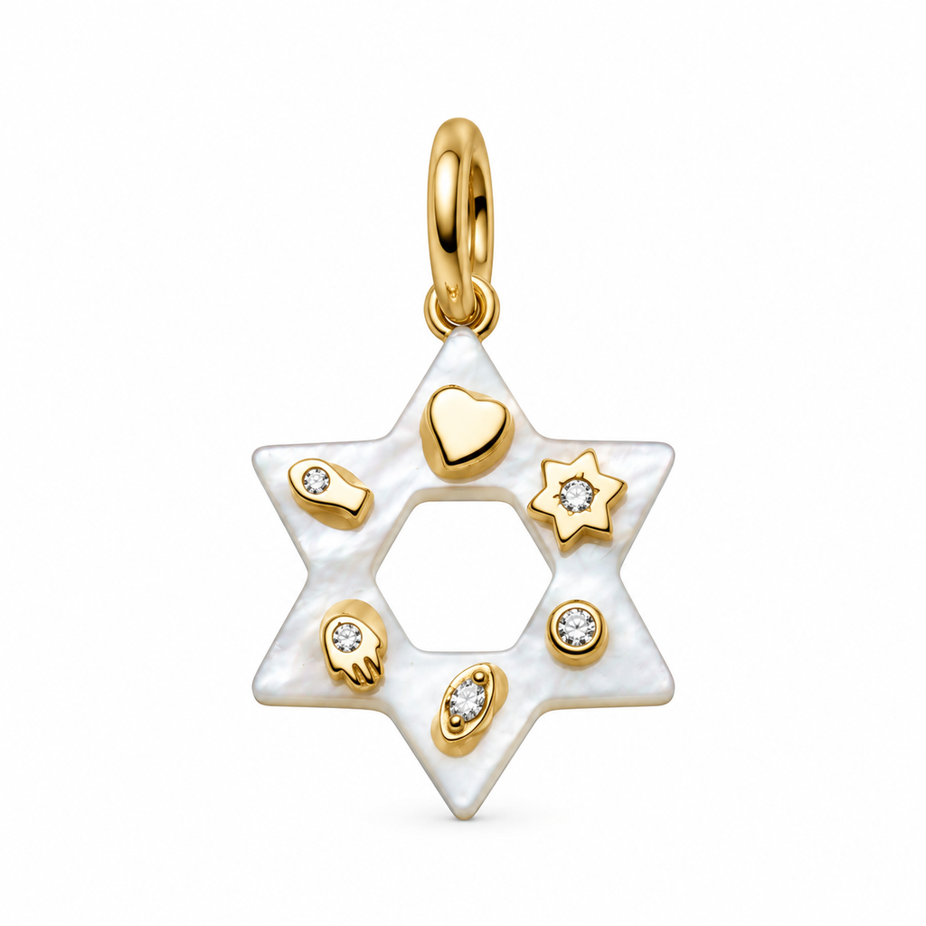 Jewish Star Charm (White)