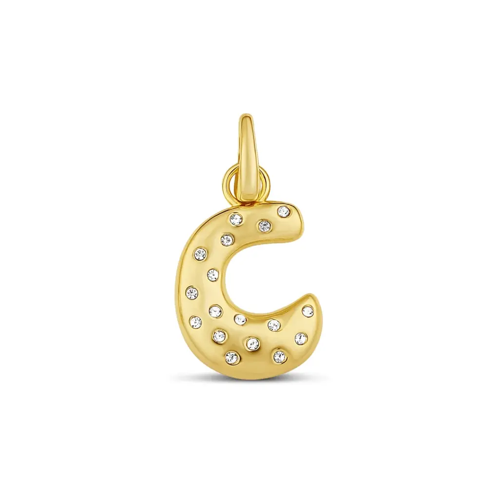 Pave Initial C Charm 