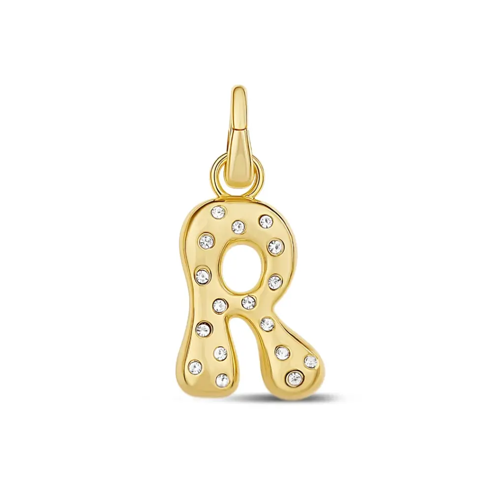 Pave Initial R Charm 