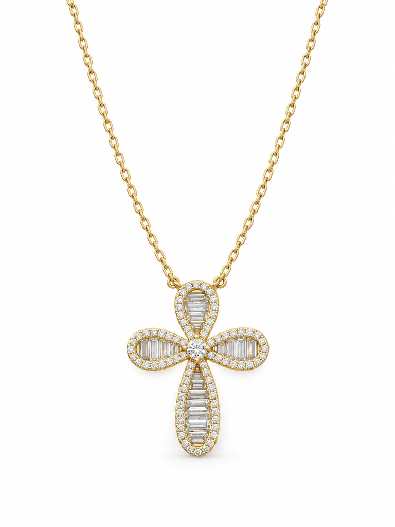 Baguette Cross Necklace