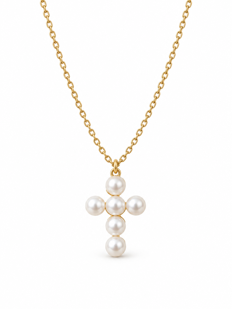 Pearl Cross Necklace 