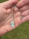 Mint Enamel Hamsa Necklace – 18k White Gold with Evil Eye & .40ctw Diamonds