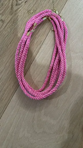 [N-PK-102-5] Light Pink Cord Necklace