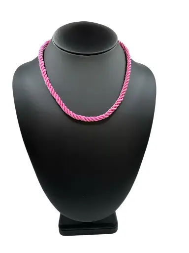 [N-PK-102-5] Light Pink Cord Necklace
