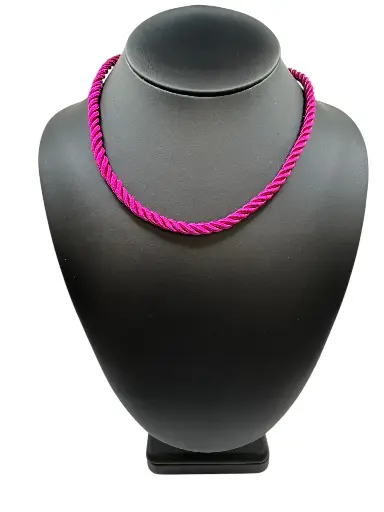 [N-PK-102-6] Magenta Cord Necklace