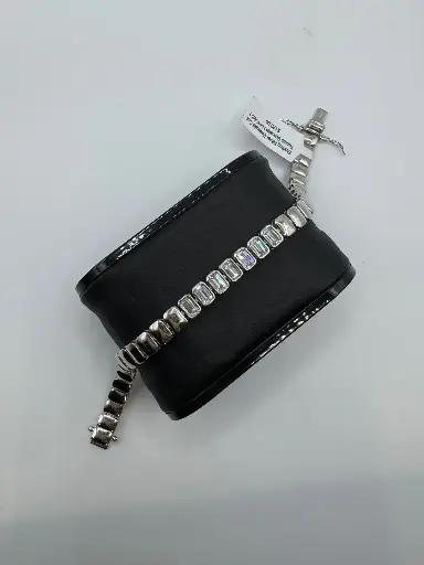 [B-PK-93-1] Sterling Silver Emerald Cut Tennis Bracelet