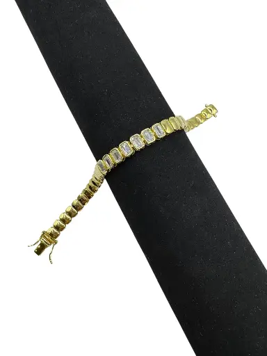 [B-PK-94-1] Yellow Gold Baguette Tennis Bracelet