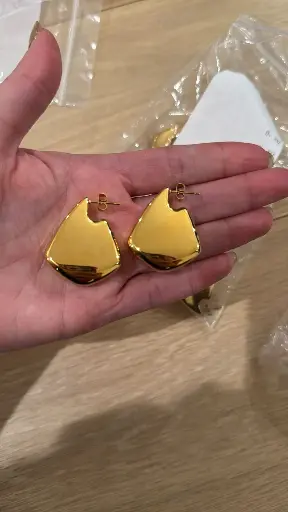 [E-PK-57] Yellow Gold Bottega Earrings