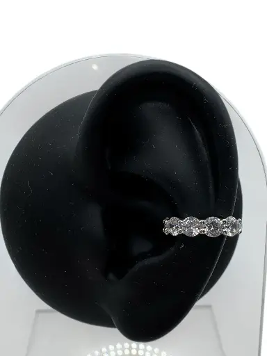 [E-PK-69-1] White Gold Crystal Ear Cuff