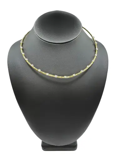 [N-PK-75-2] Yellow Gold Crystal Choker