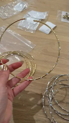 [N-PK-75-2] Yellow Gold Crystal Choker