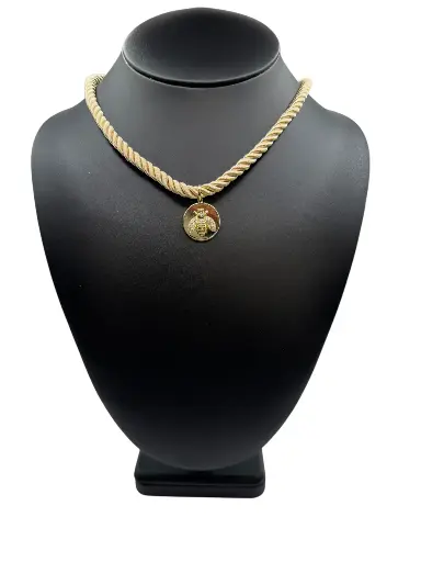Beige Bee Rope Necklace