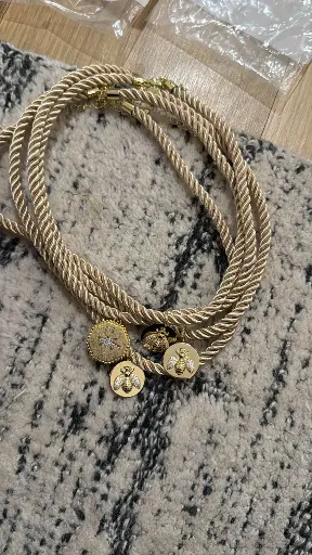 Beige Bee Rope Necklace