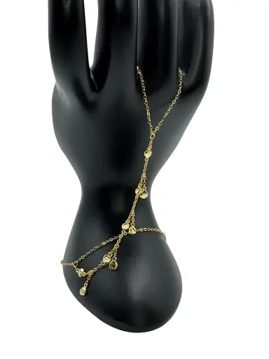 [B-PK-71] Gold Disc Hand Chain