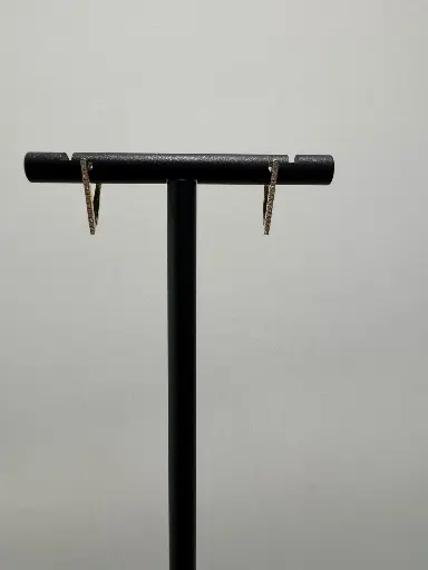 Mini V Diamond Huggie Earrings