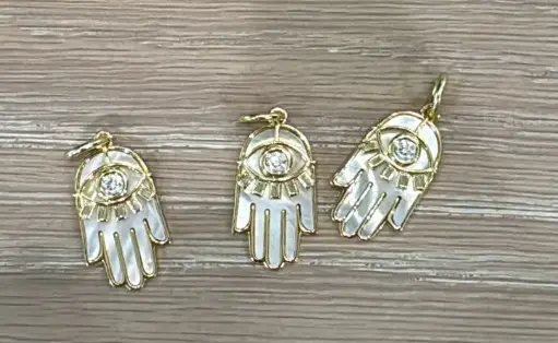 Pearl Hamsa Charm