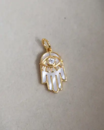 Pearl Hamsa Charm