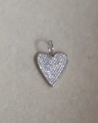 Shine On Heart Charm Sterling Silver