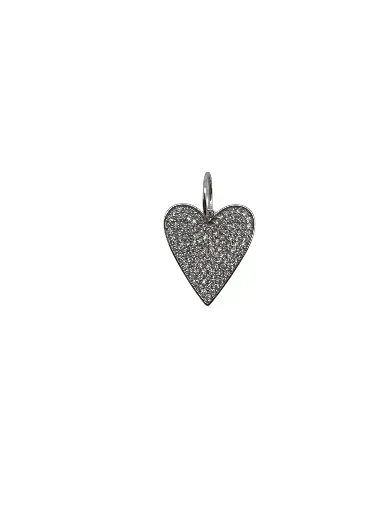 Shine On Heart Charm Sterling Silver