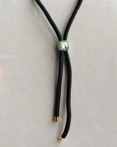 Turquoise Pave Luxe Cord Necklace
