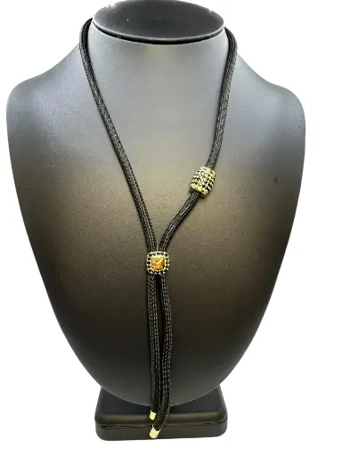 Black Pave Luxe Cord Necklace