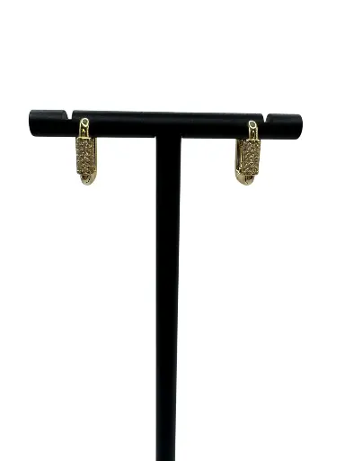 Square Up Huggie Yellow Gold