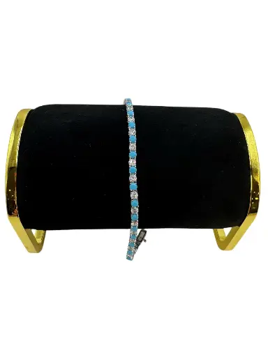 Alternating Turquoise and Diamond Bracelet