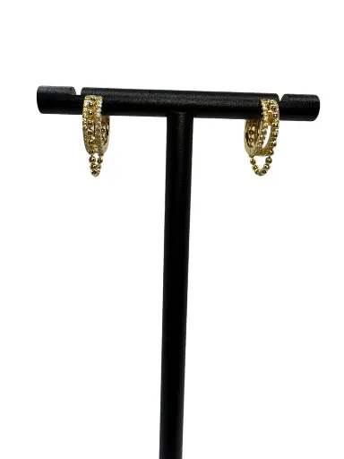 Halo Bead Huggies Yellow Gold