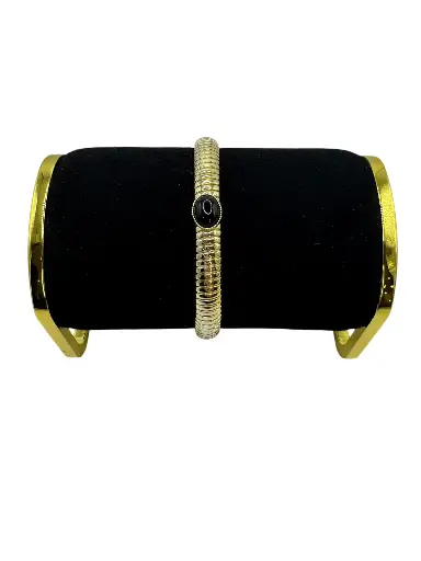 Single Stone Black Bangle