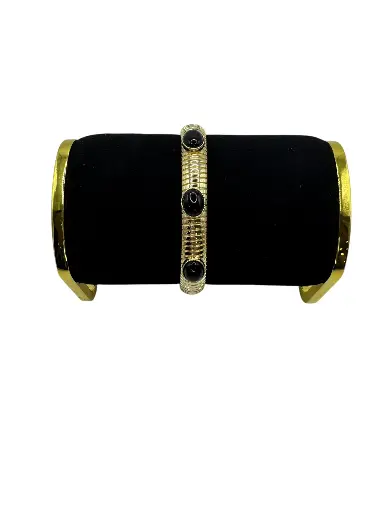 Triple Stone Black Bangle