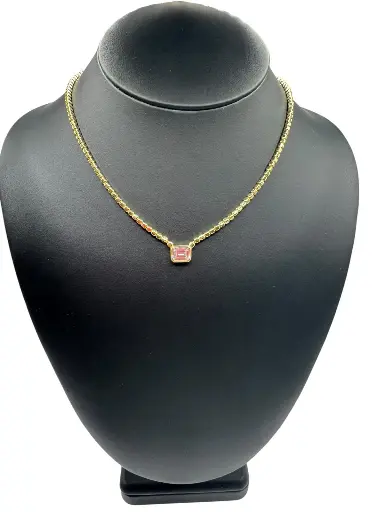 Emerald Bezel Chain Yellow Gold