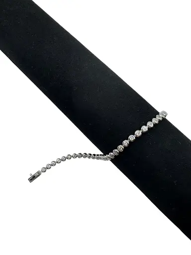 Bezel Tennis Bracelet White Gold